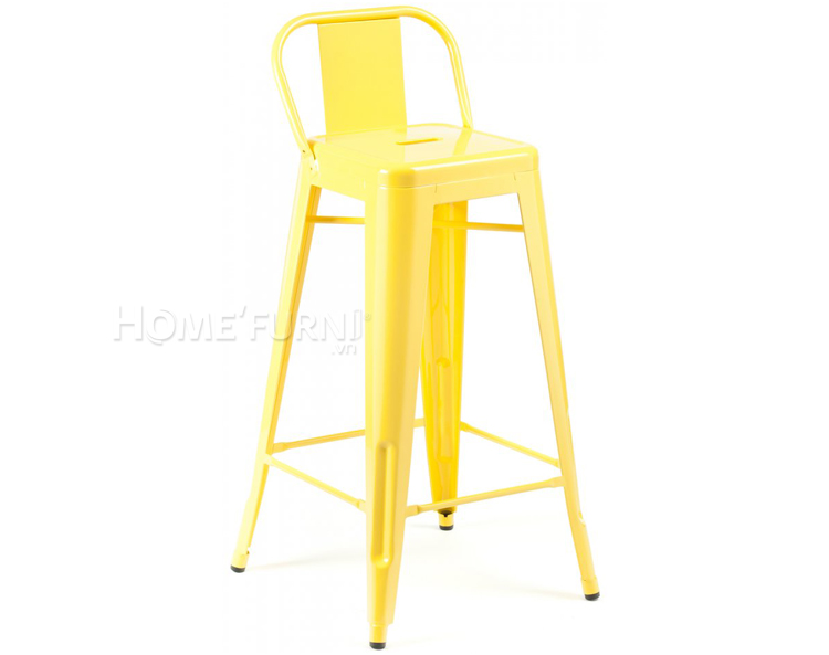 Ghế bar Tolix h stool with backrest lưng thấp sơn tĩnh điện