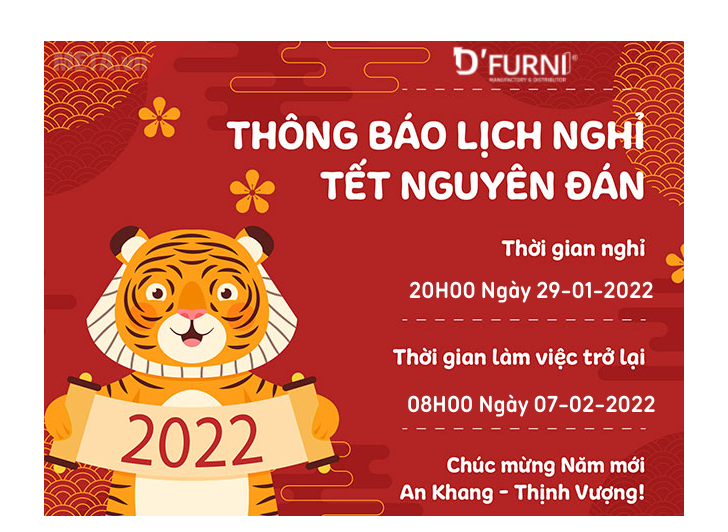 THÔNG BÁO LỊCH NGHỈ TẾT NHÂM DẦN 2022