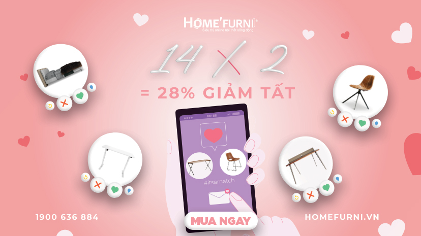 VALENTINE 14 X 2 = 28% GIẢM TẤT