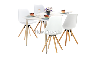 Combo bàn Copine 1m6 + 4 ghế Tulip
