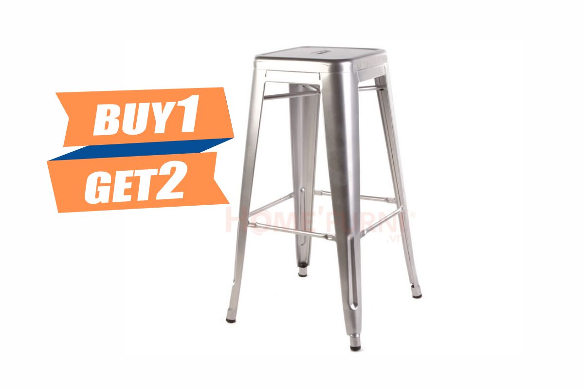 Ghế bar Tolix H Stool mạ kẽm