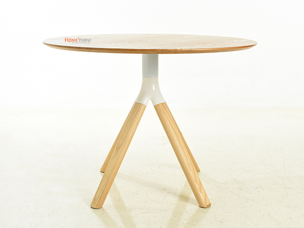 Bàn tròn Rozen có mặt bàn gỗ MDF Veneer Ash
